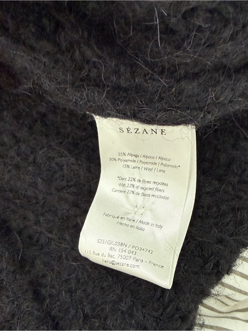 Sezane Black Emile Cardigan - Picture 4 of 5
